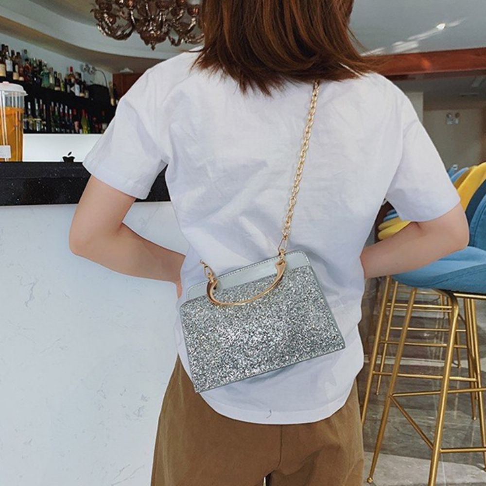 Rechthoekige Pu Crossbodytassen Met Pailletten