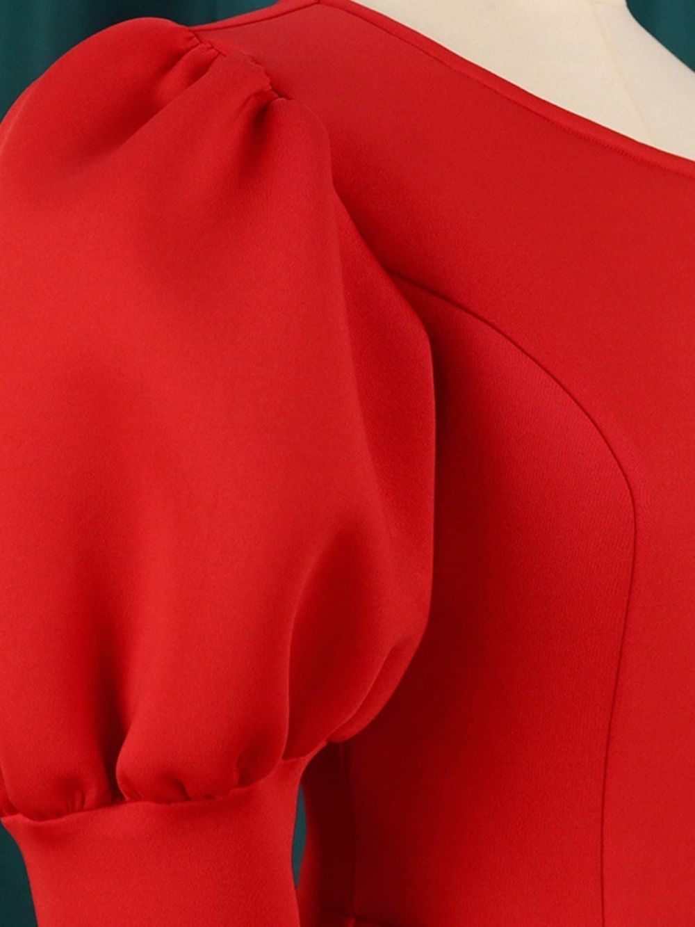 Effen Falbala Standaard Blouse Met Driekwartmouwen