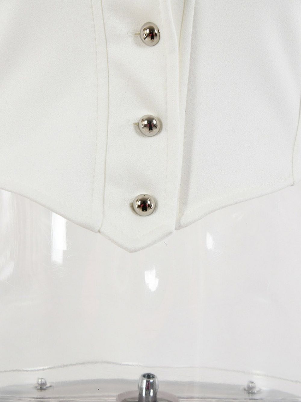 Knoop Normaal Effen Lange Mouwen Korte Damesblouse