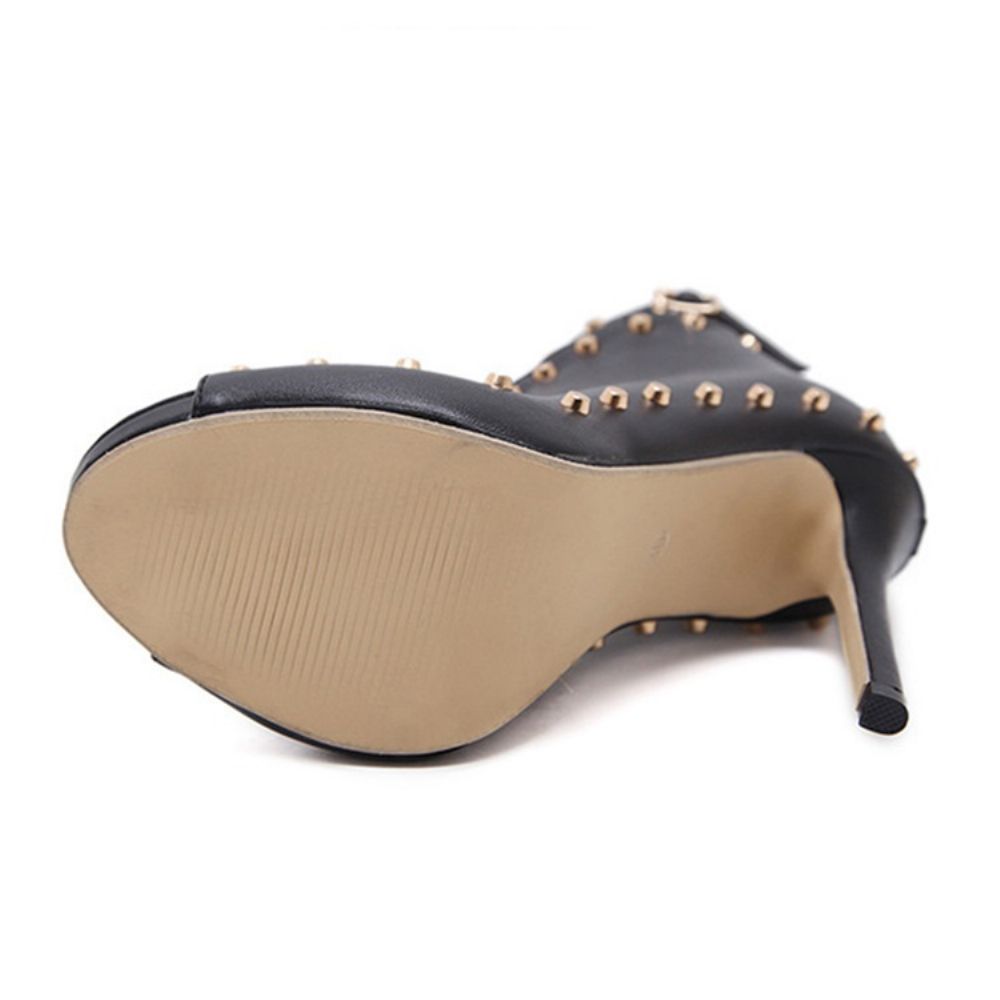 Stiletto Heel Effen Peep Toe Stiletto Heel Western Laarzen