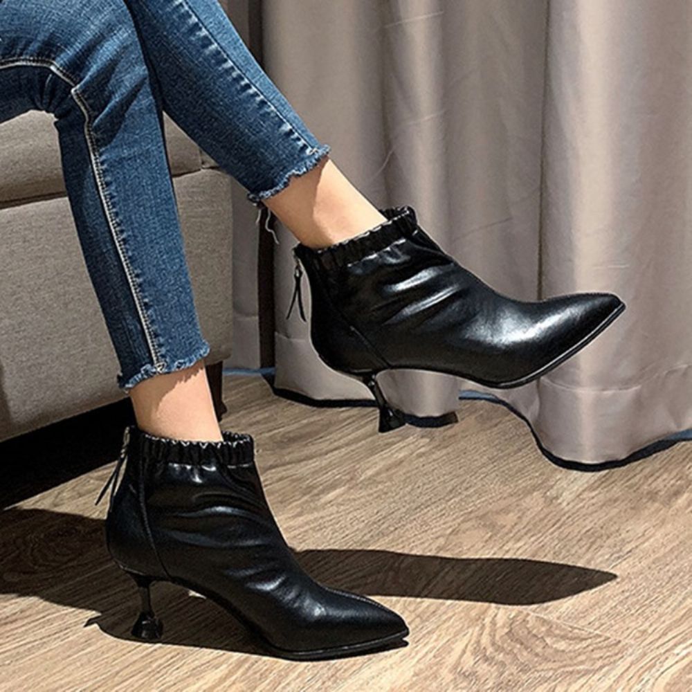 Stilettohak Effen Puntige Teen Pu-Mode Laarzen