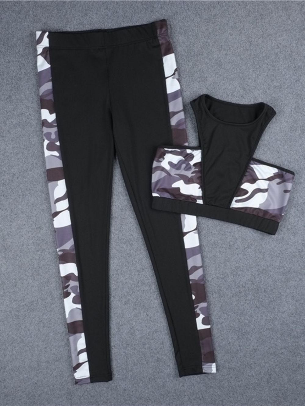 Afdrukken Anti-Zweet Camouflage Pullover Yoga Sport Sets