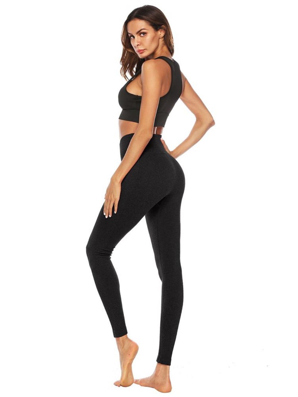 Anti-Zweet Katoenmengsels Effen Yoga Enkellange Yogabroek Tiktok-Legging Met Hoge Taille