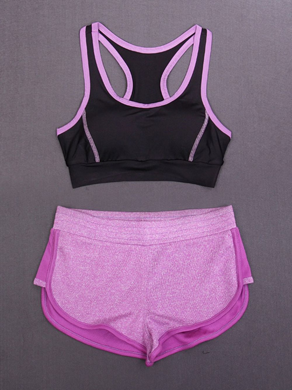 Dames Patchwork Kleurenblok Sneldrogende Mouwloze Yoga Sportsets