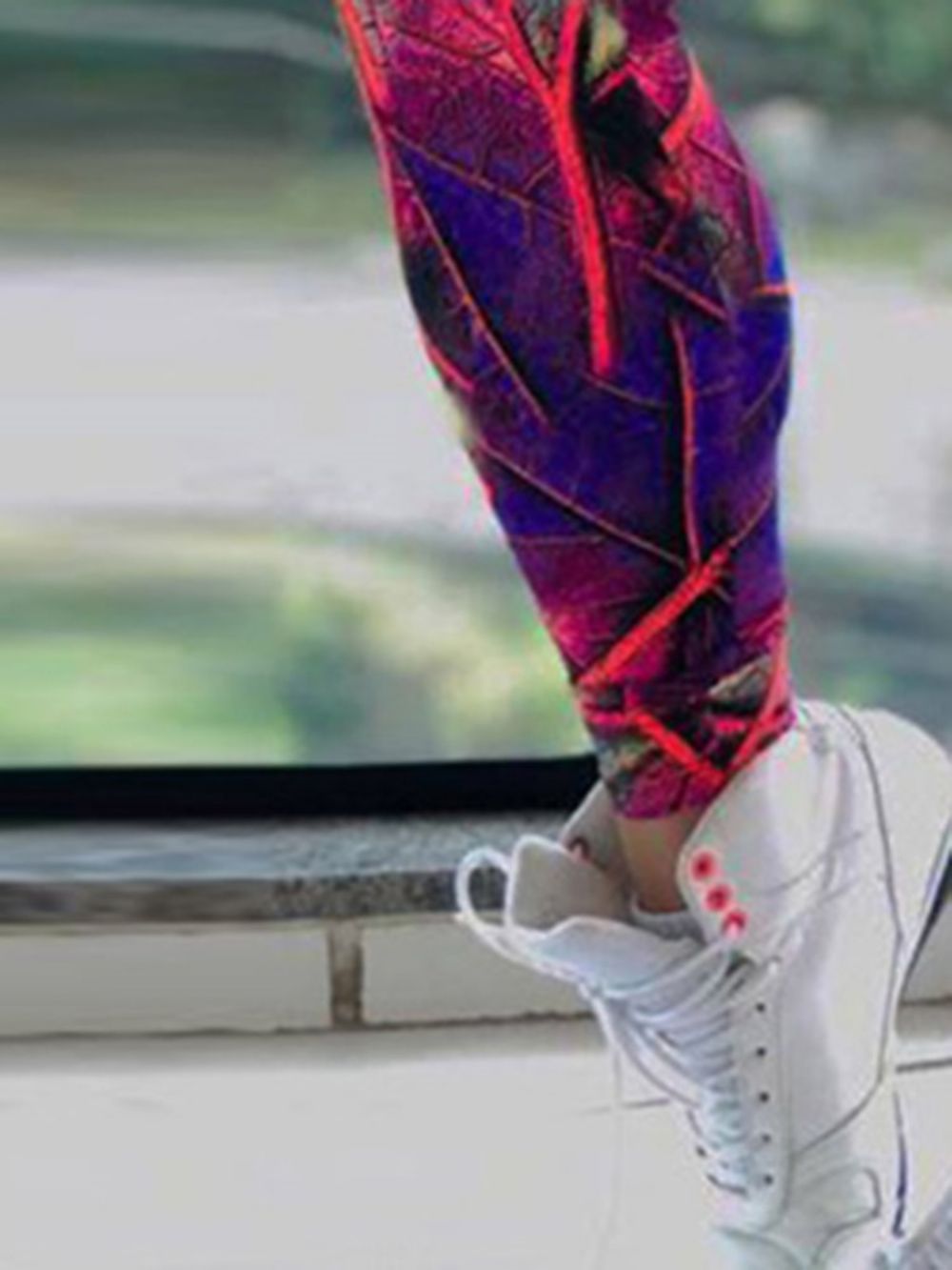Dames Push-Up Legging Met Kleurenblokprint Over De Volledige Lengte Yogabroek Tiktok-Legging Met Hoge Taille