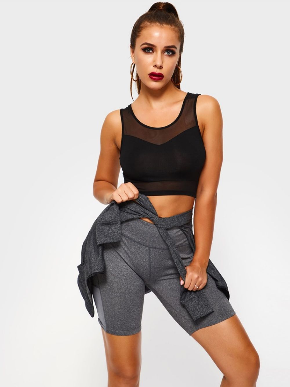 Dameszakken Anti-Zweet Solid Gym Sport Yoga Shorts Yogabroek Hoge Taille Tiktok-Legging