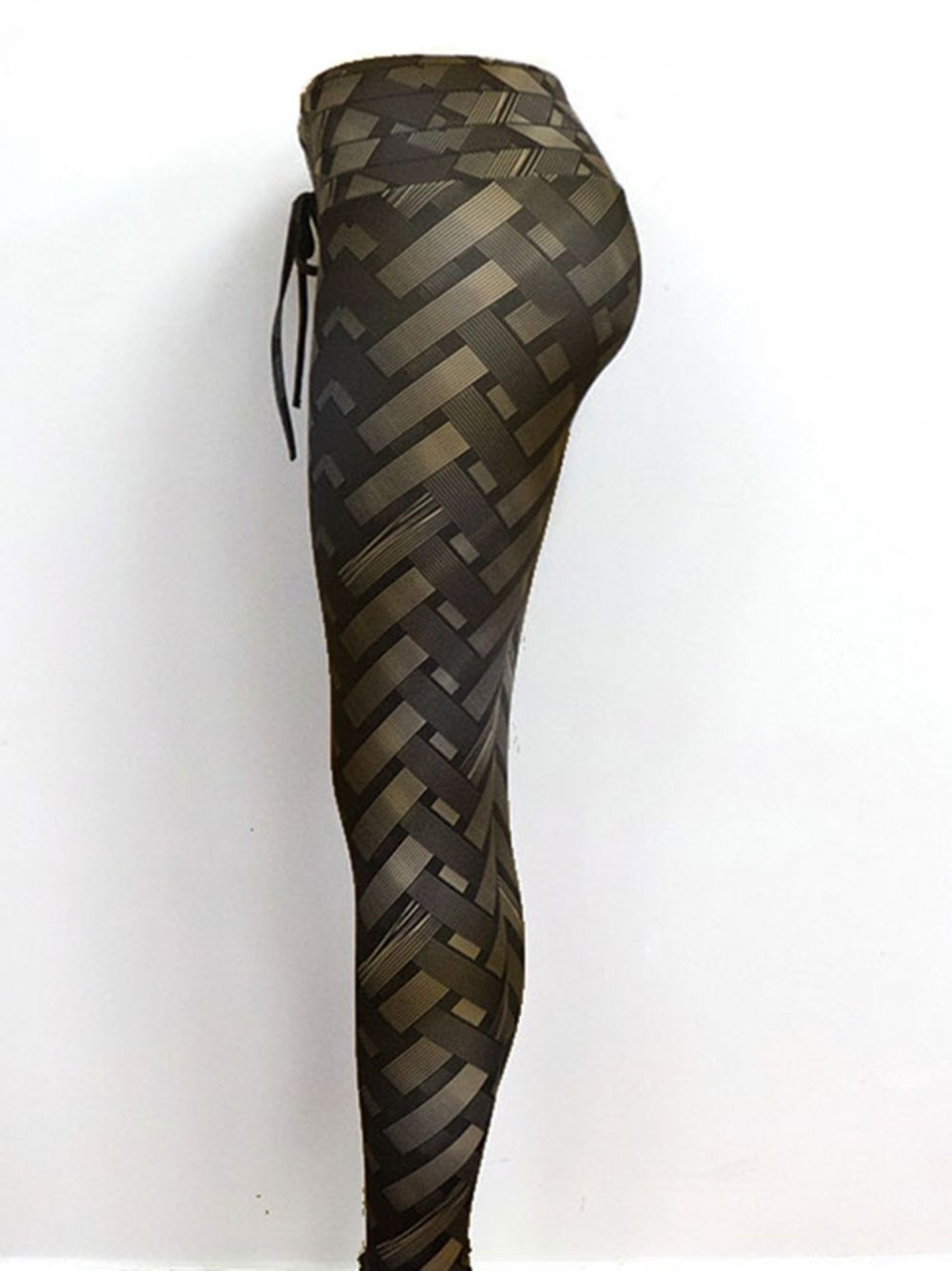 Effen Geweven Yogabroek Dames Met Hoge Taille Tiktok-Legging