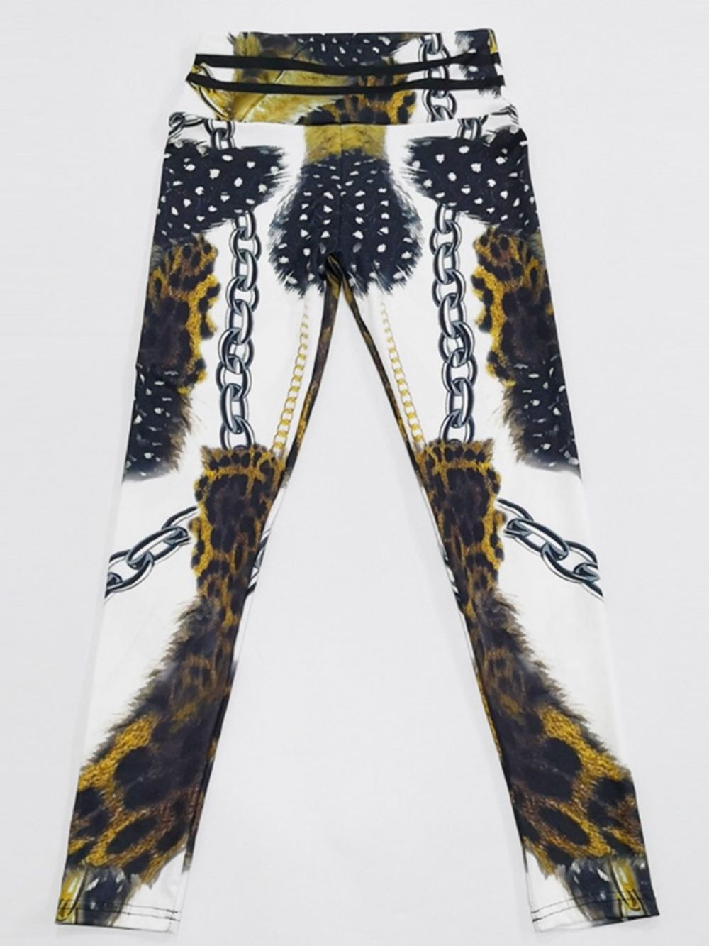 Keten Luipaard Print Kleurblok Hoge Taille Dames Leggings Yoga Broek Hoge Taille Tiktok Leggings