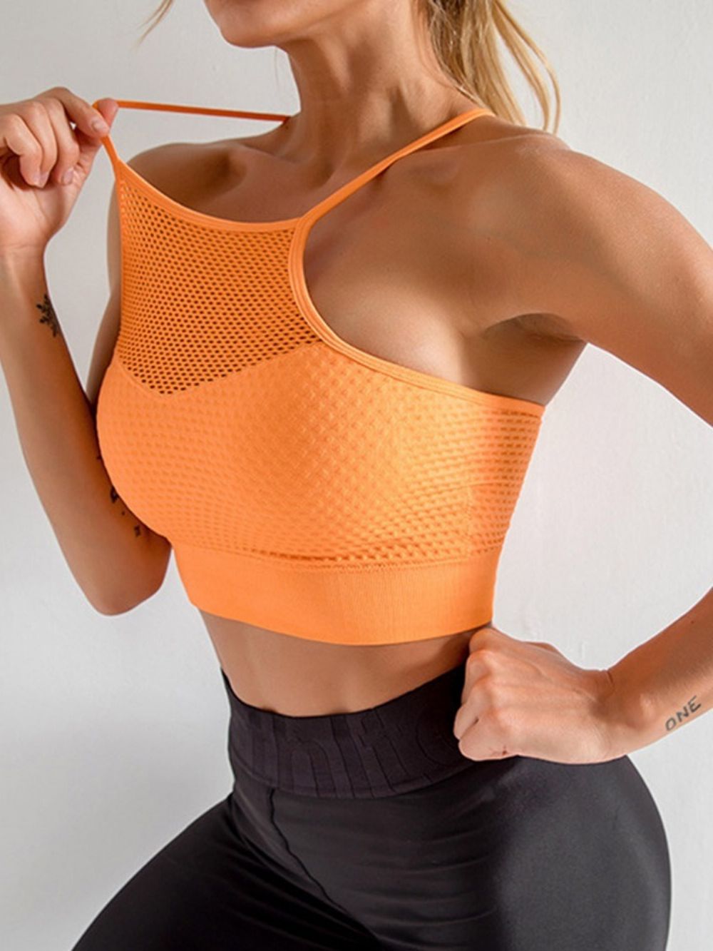Mesh Solid Nylon Dames Pullover Tops