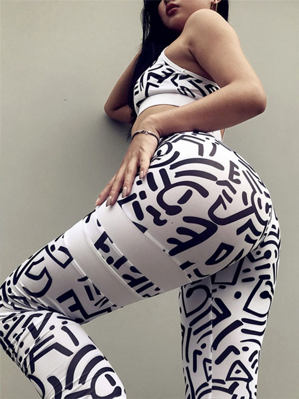 Mouwloze Sportsets Met Kleurvlakken En Ademende Print