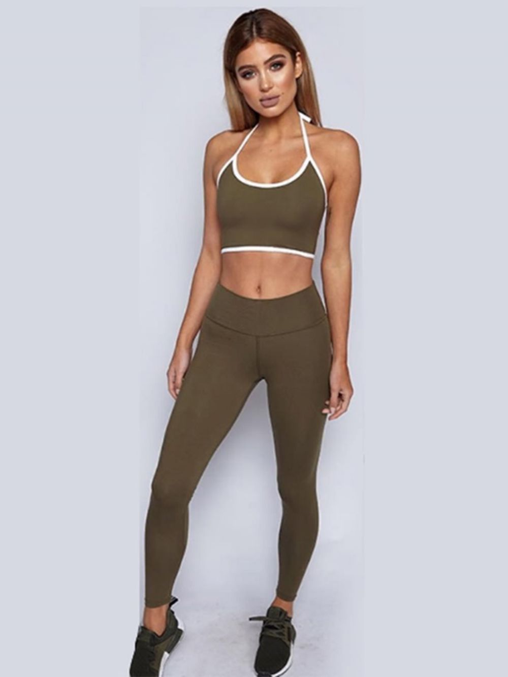 Patchwork Anti-Zweet Kleurblok Mouwloze Sportsets