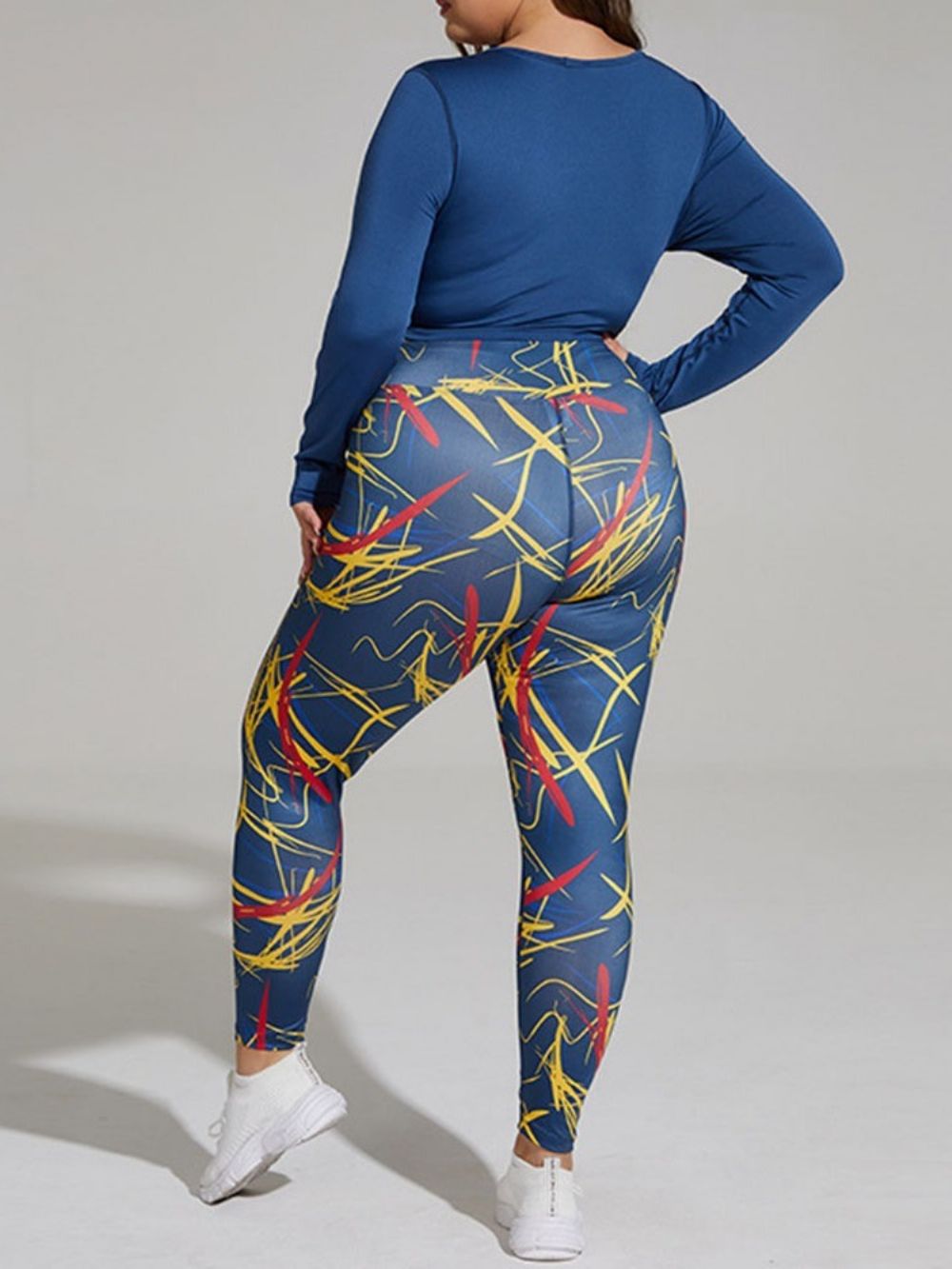 Print Polyester Anti-Zweet Pullover Met Lange Mouwen Grote Maten Kledingsets