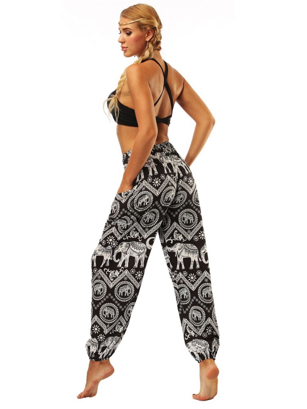 Wijde Pijpen Buikdans Broek Met Dierenprint