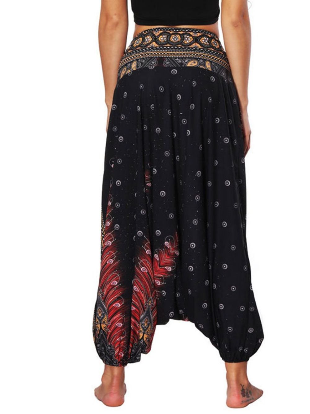 Yoga Harem Joggingbroek Met Boheemse Geometrie Print