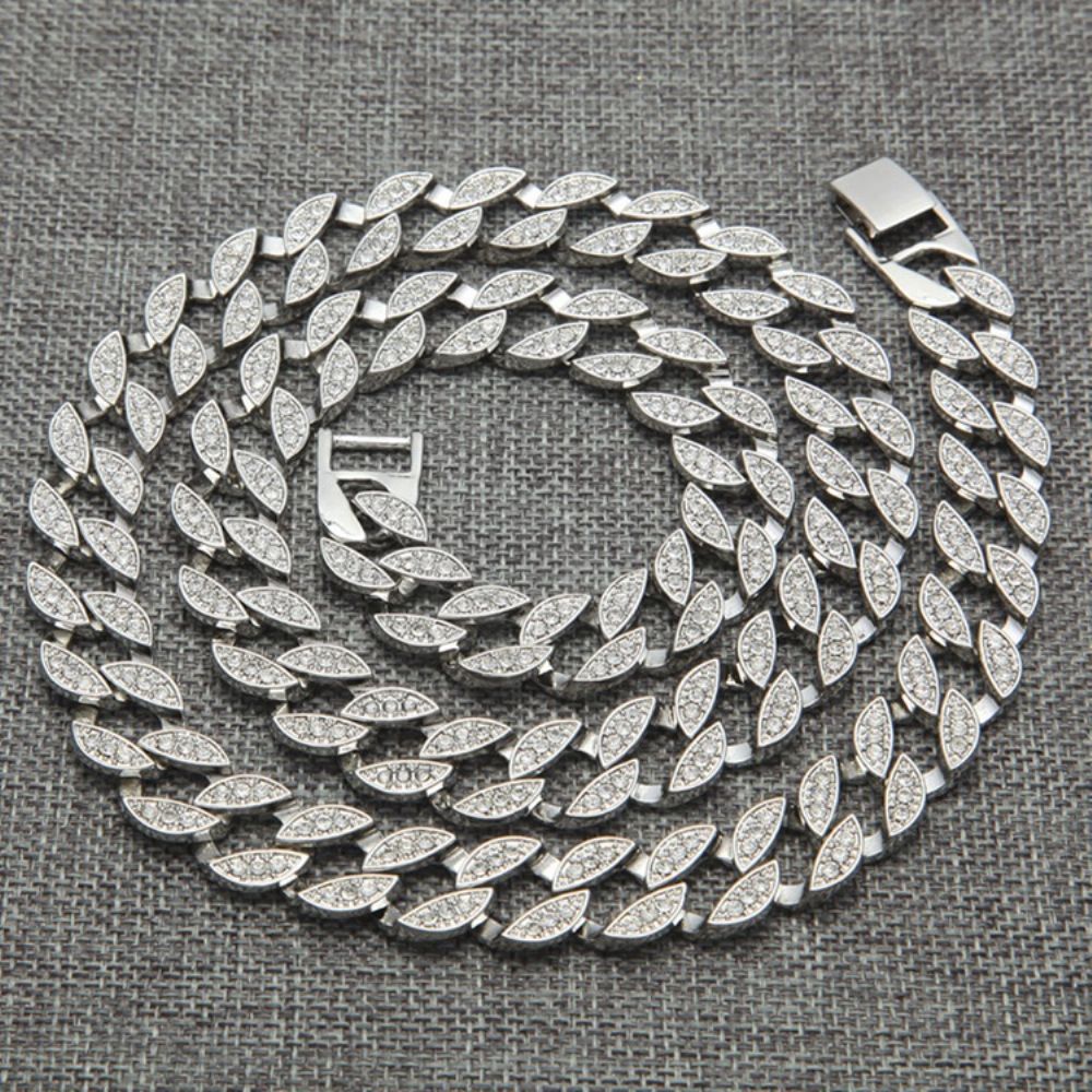 Cubaanse Link Chain-Stijl Diamante Hiphop-Ketting