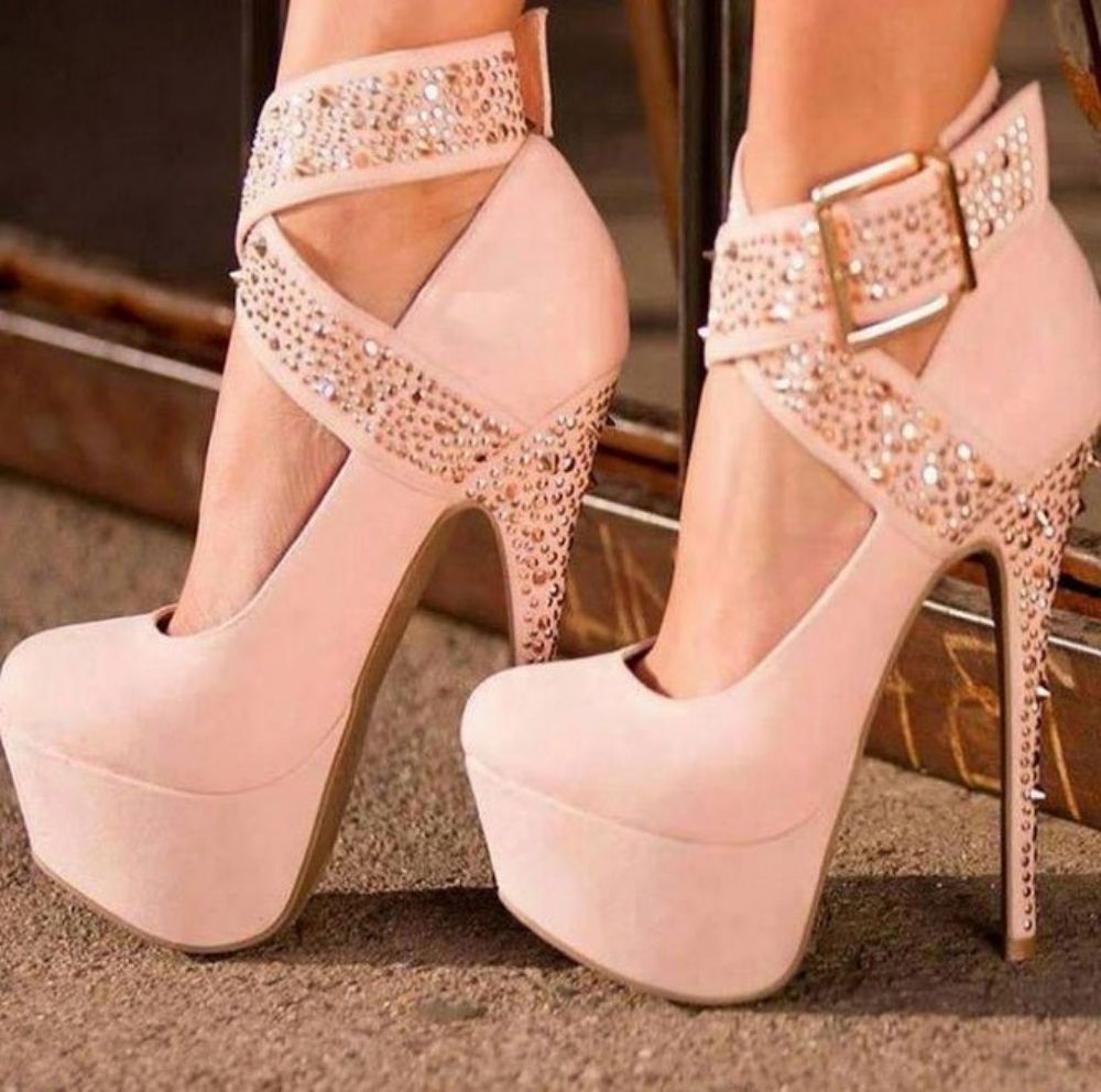 Mode Witte Suède Enkel Wrap Stiletto Hakken Met Bandjes