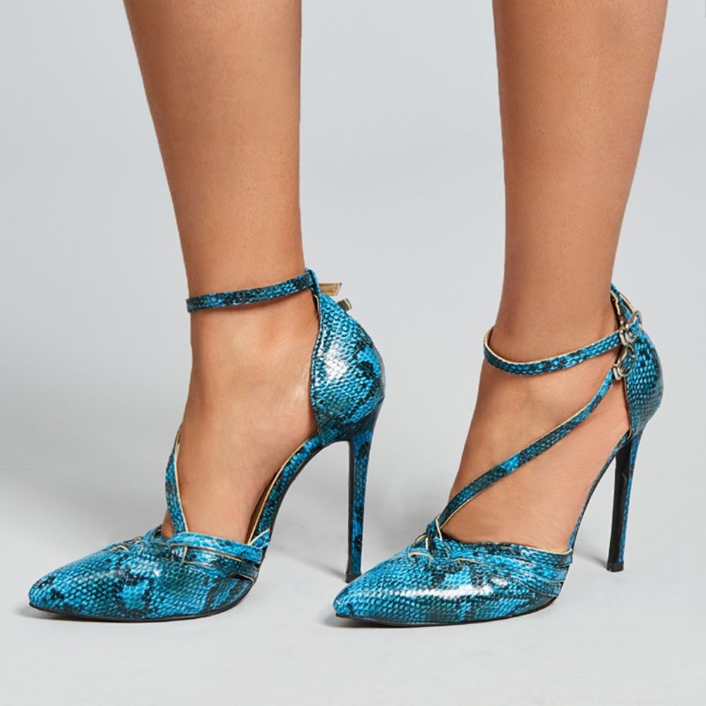 Pu Stiletto Heel Cross Strap Dames Galaschoenen