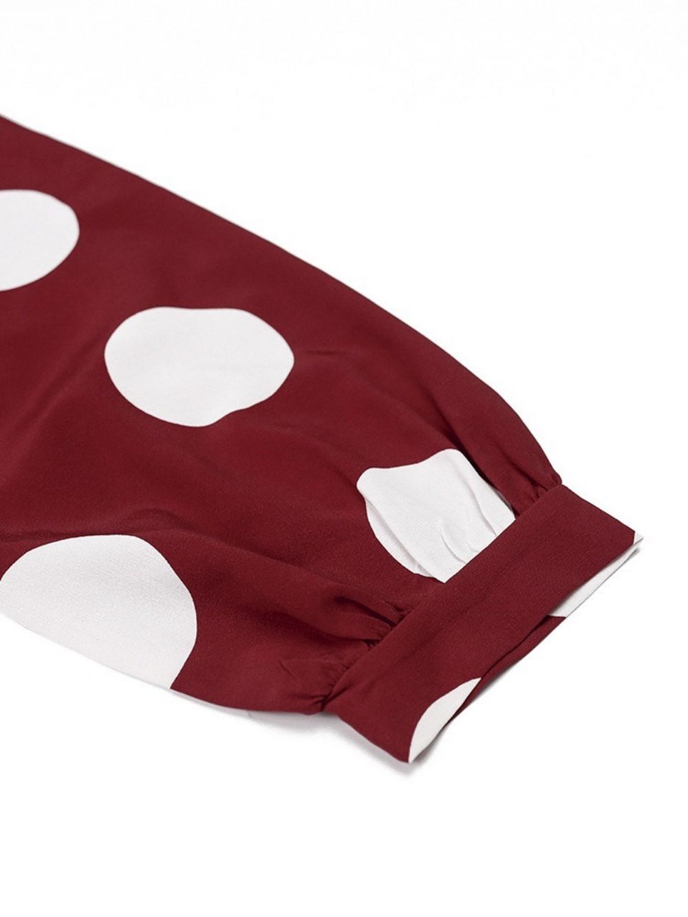 Lange Mouw Tot De Grond Ronde Hals Stippen Mode Maxi-Jurk