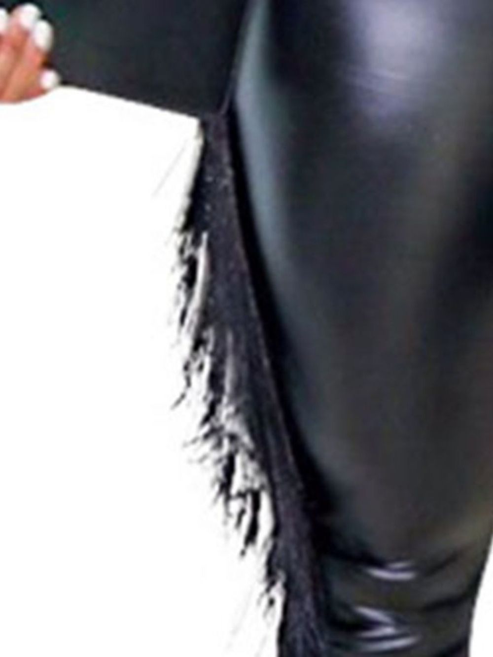 Effen Skinny Kwastje Potloodbroek Met Volledige Lengte Casual Broek