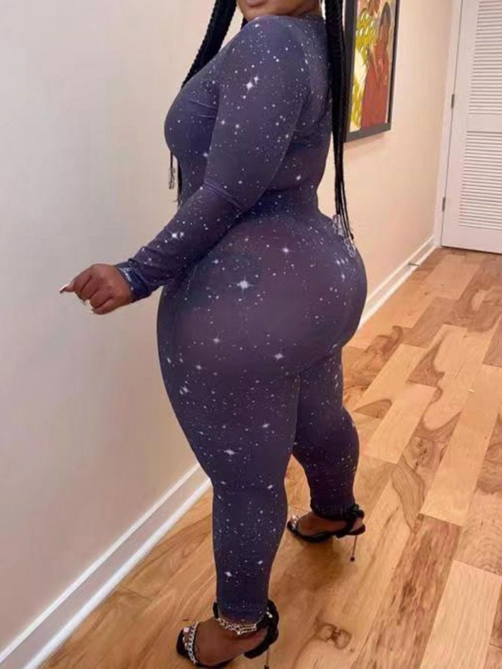 Kleurblok Doorschijnende Enkellange Skinny Kokerbroek Jumpsuit