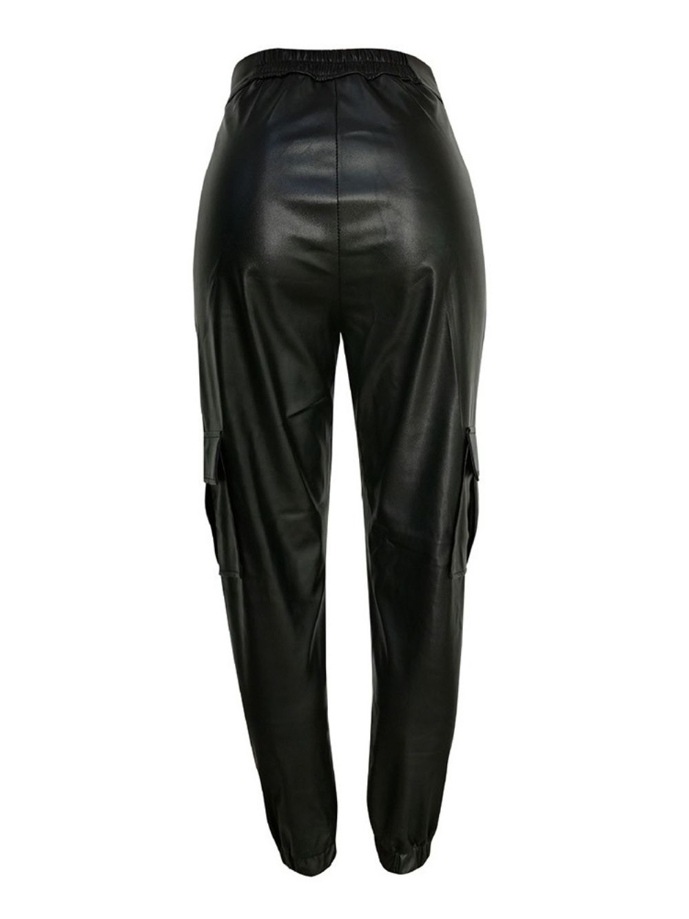 Rits Effen Slanke Casual Broek Met Volledige Lengte En Halfhoge Taille