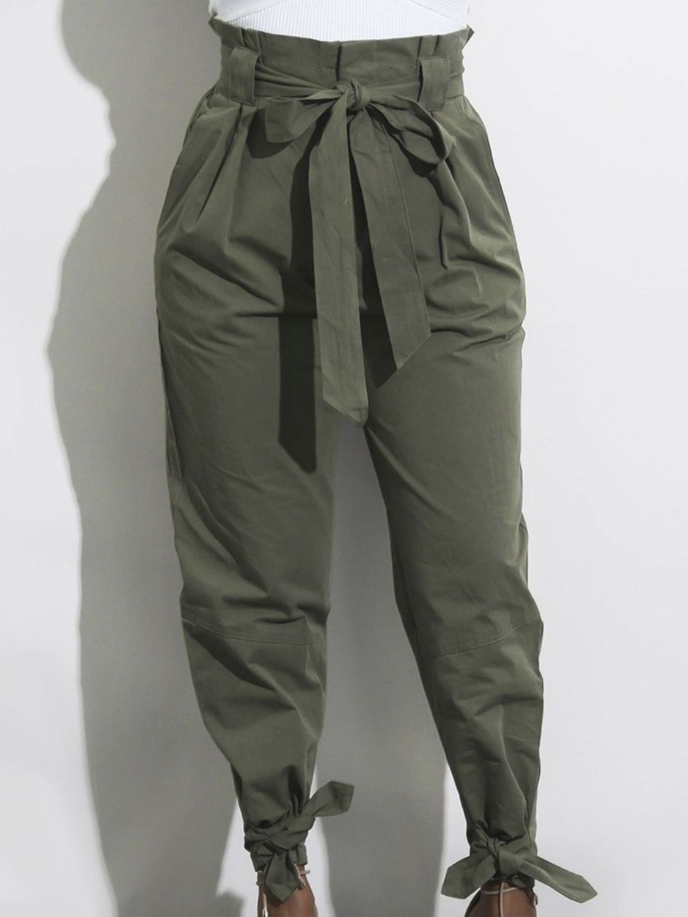 Slanke Effen Potloodbroek Over De Hele Lengte Casual Broek Dames