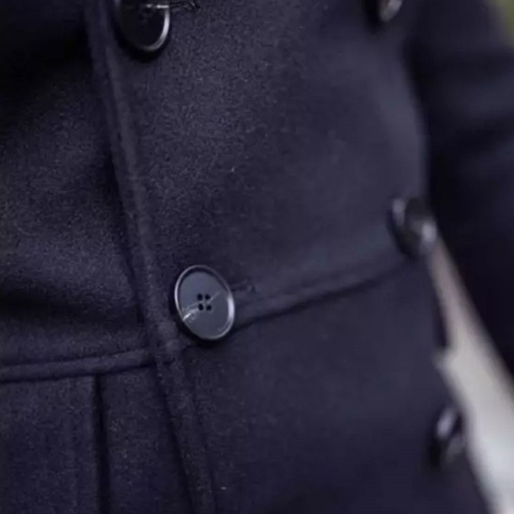 Standaard Effen Revers Slanke Winterjas