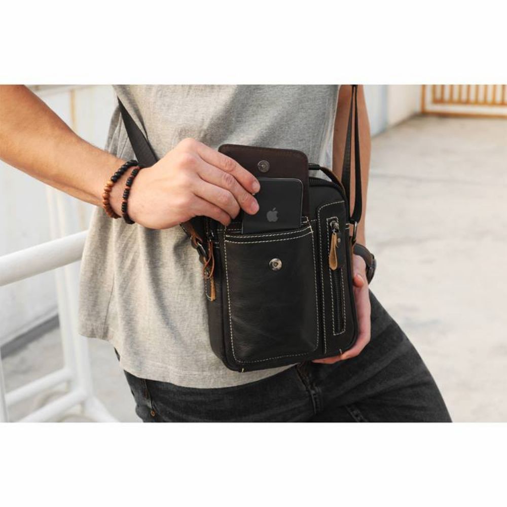 Effen Leren Europese Vierkante Crossbodytassen
