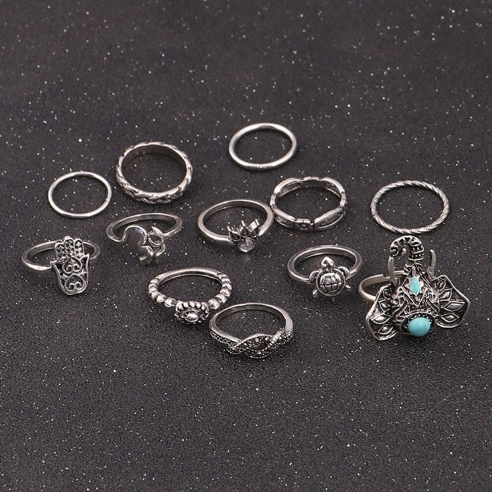Elegante Persoonlijke Ring Met Patroon Dames