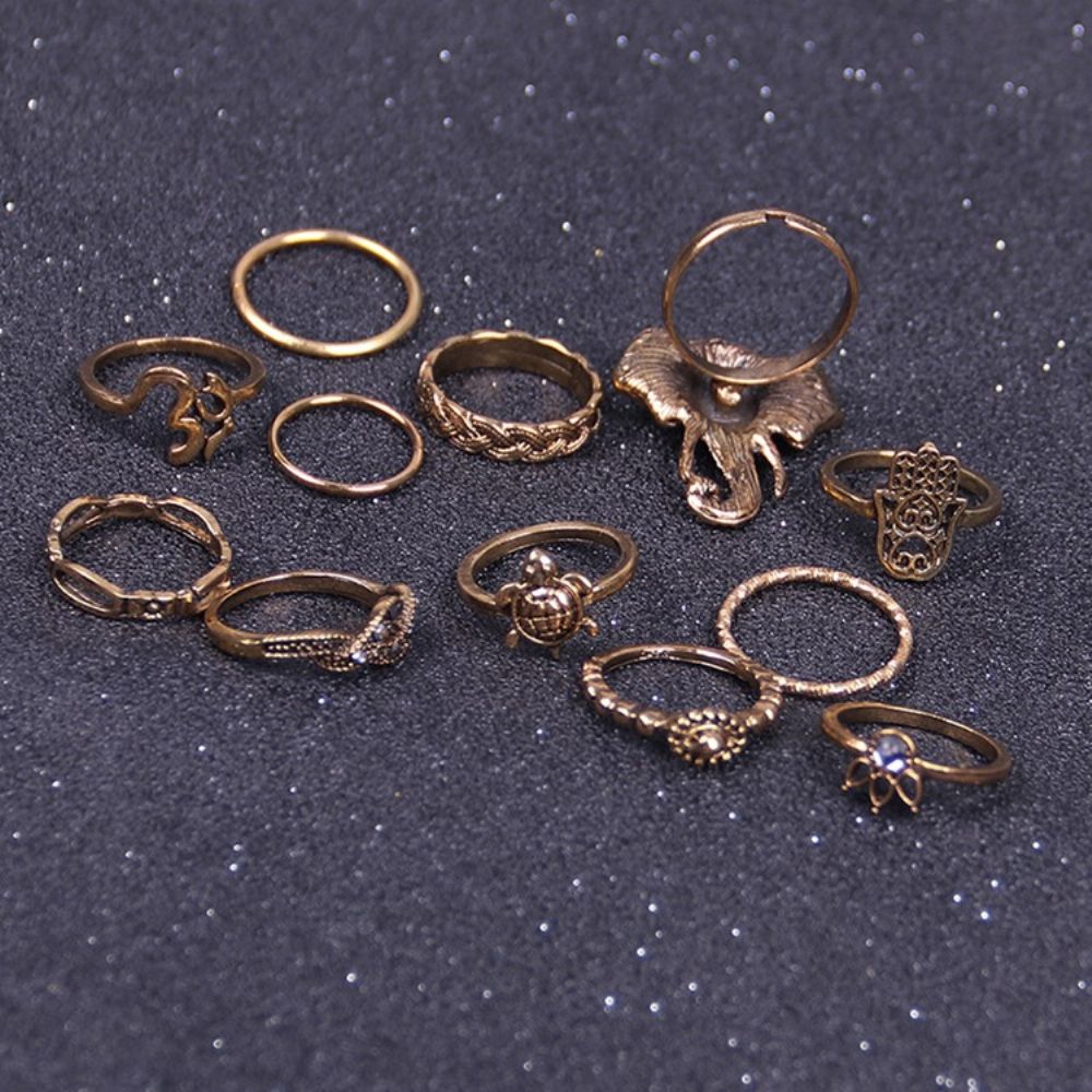 Elegante Persoonlijke Ring Met Patroon Dames