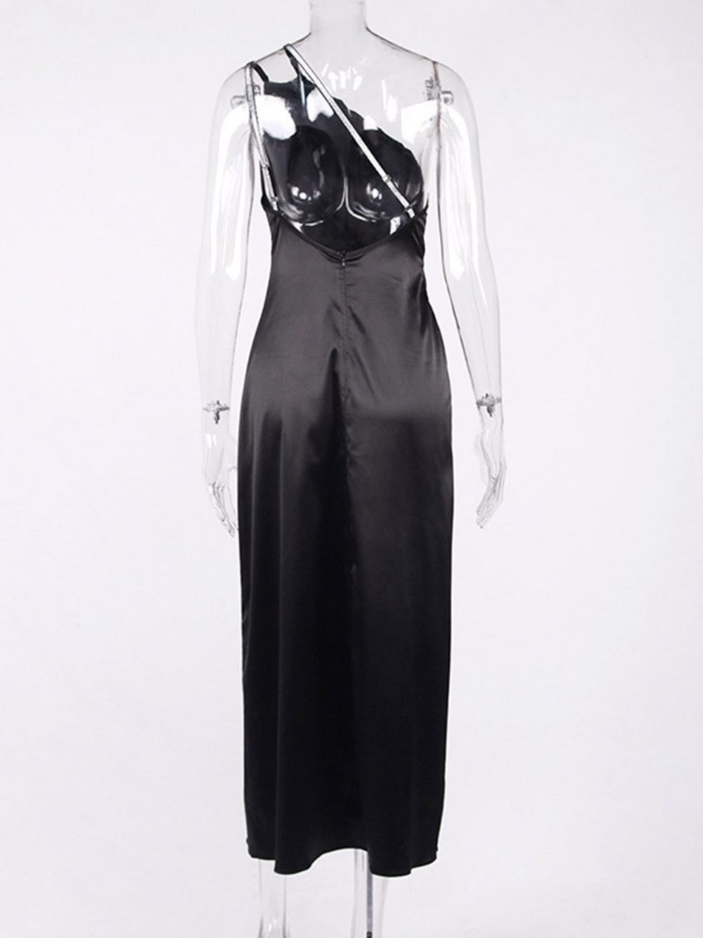Asymmetrische Mid-Kuit Mouwloze Mid-Taille Mode Bodycon Jurk