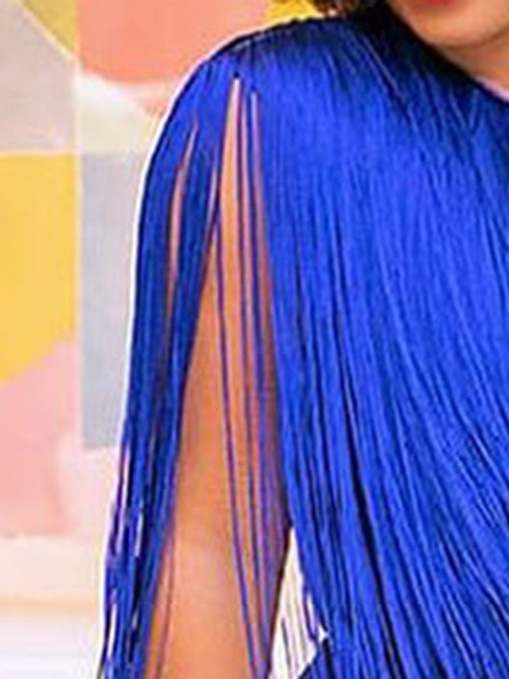 Bodycon-Jurk Met Kwastjes Effen Boven De Knie