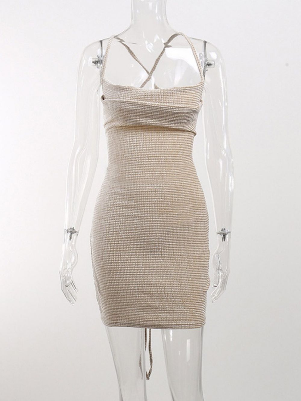 Boven De Knie Mouwloze Pullover Effen Jurk