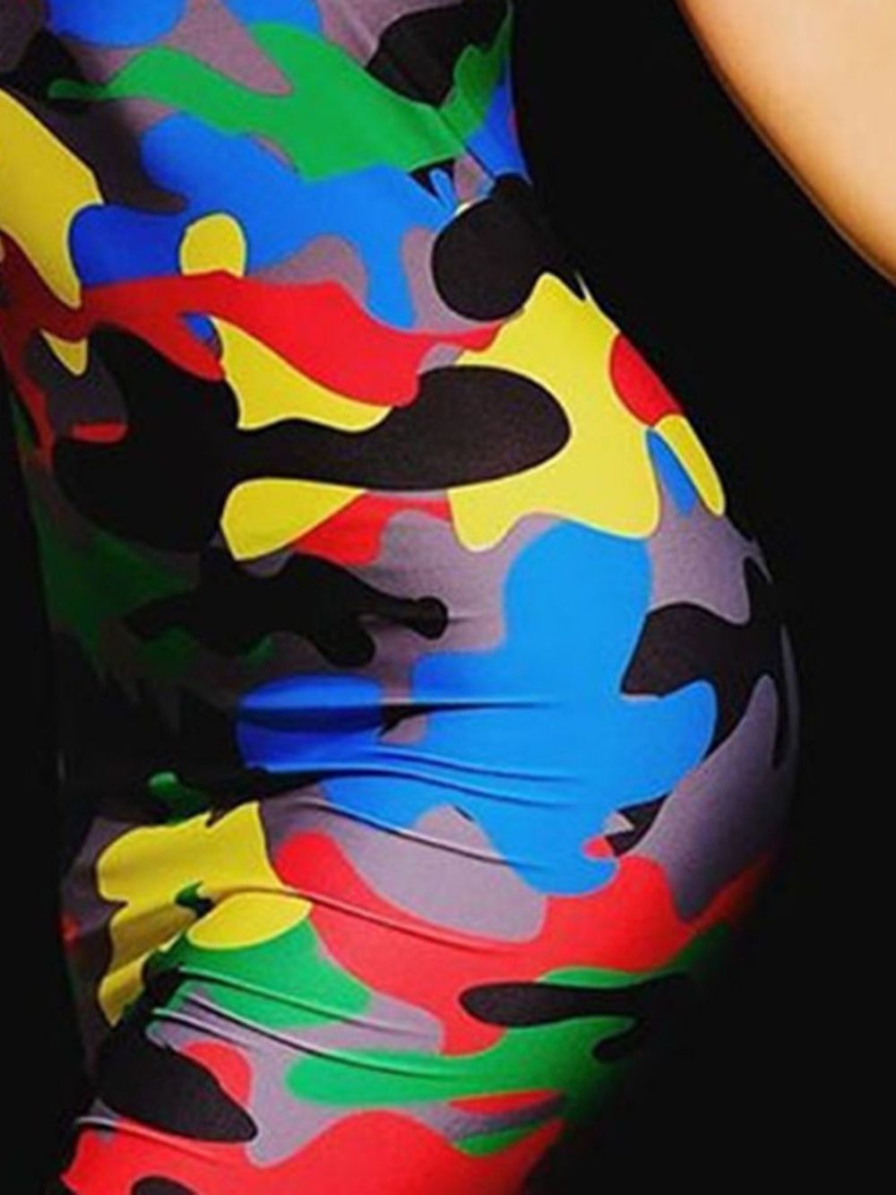 Camouflage Boven De Knie Mouwloze Schede Sexy Jurk