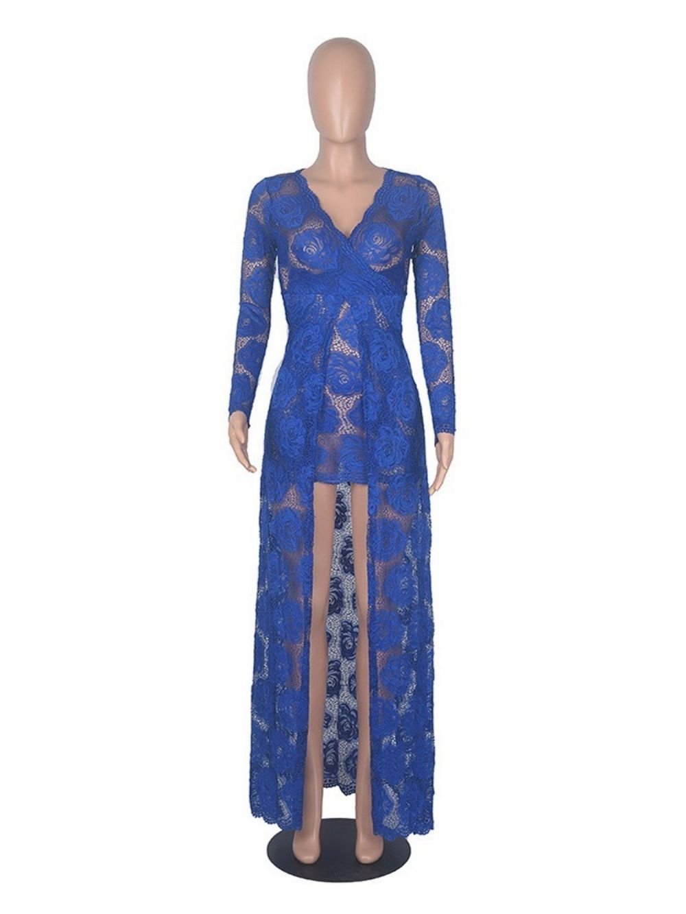 Holle V-Hals Asymmetrische Sexy Bodycon Jurk Met Lange Mouwen