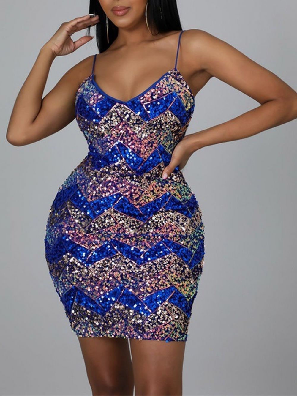 Mouwloze Patchwork Bodycon Zomerjurk Boven De Knie