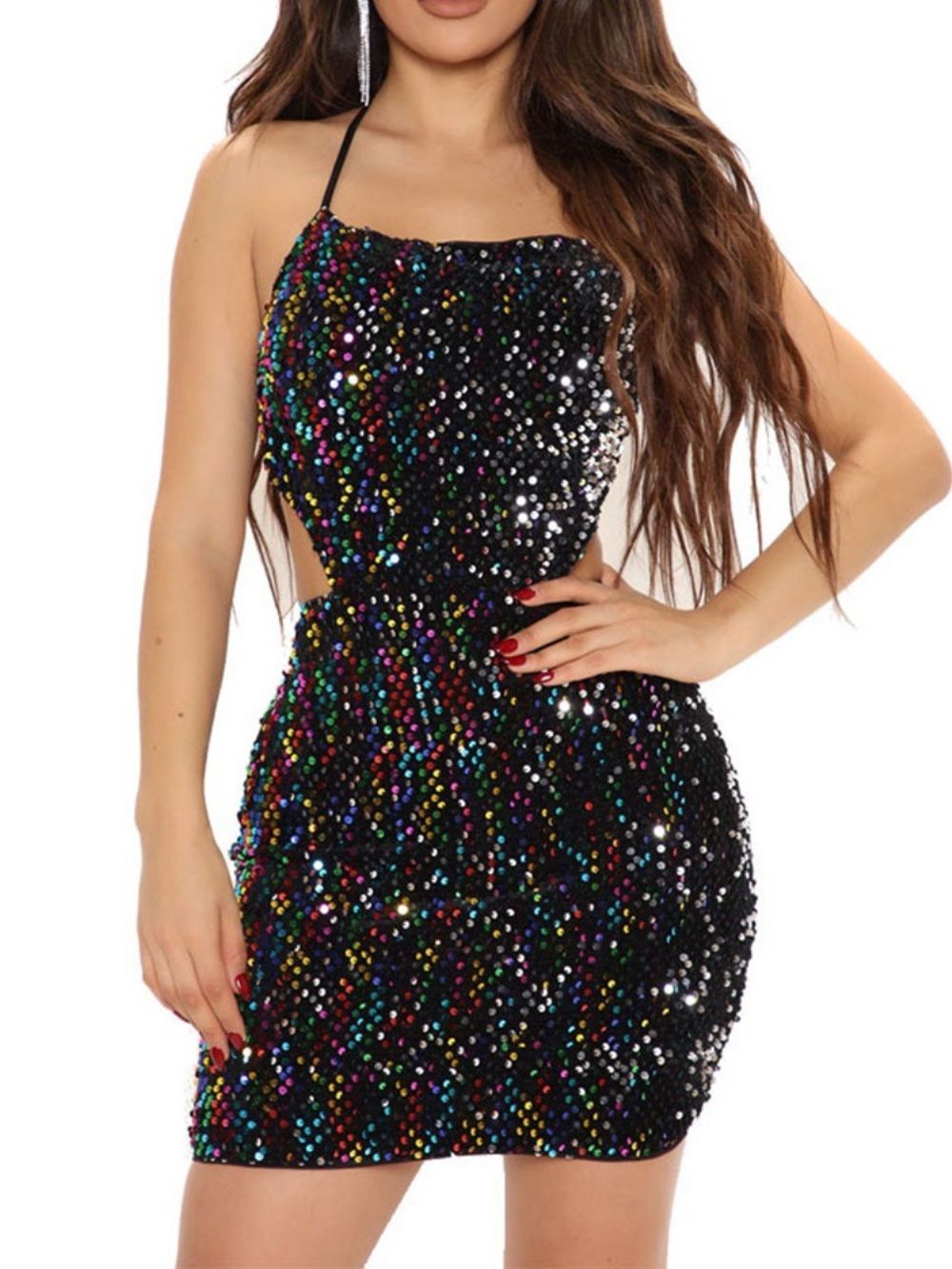 Ruglooze Mouwloze Bovenknie Sexy Mid-Taille Jurk