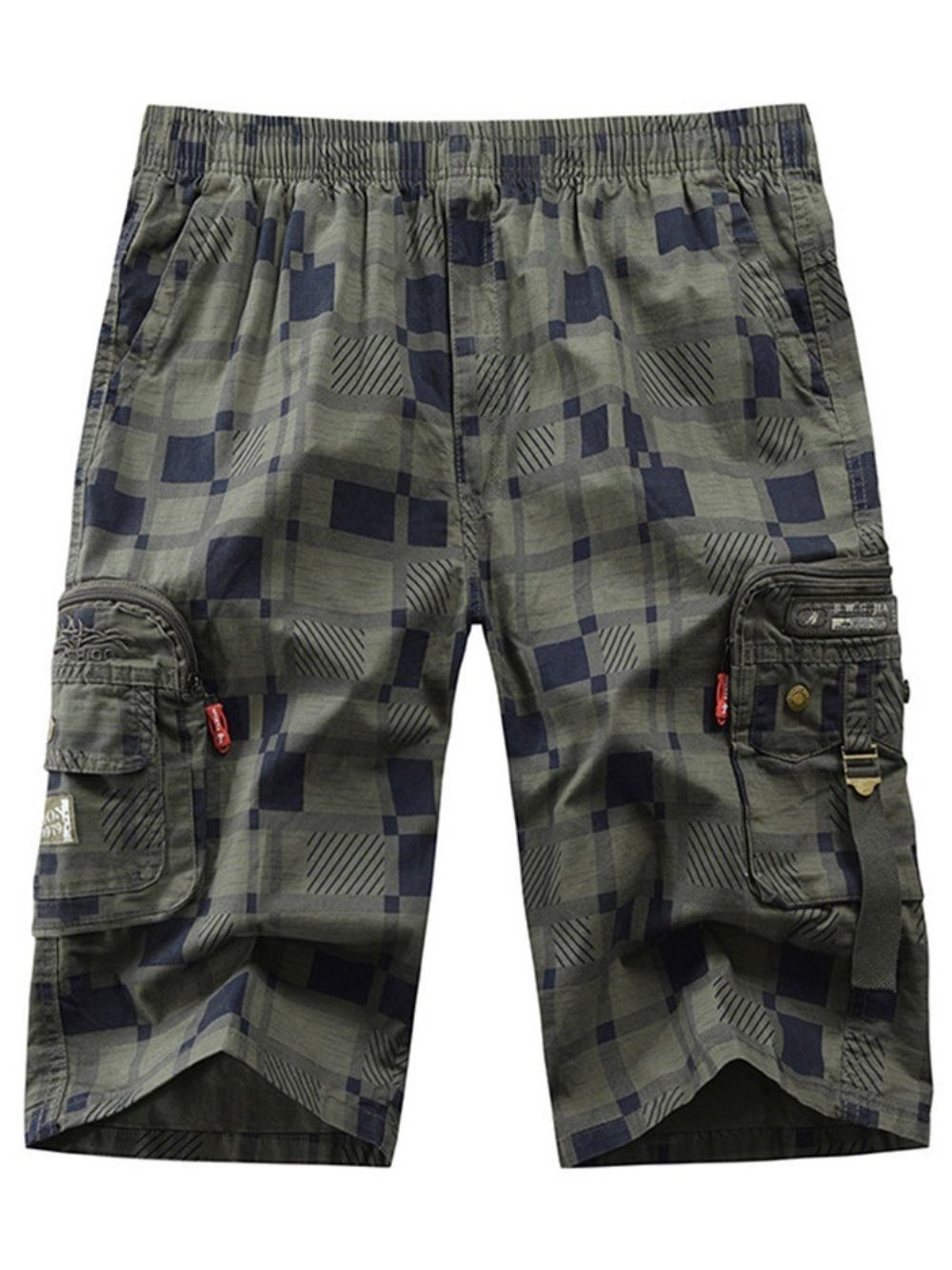 Casual Broek Heren Met Geruite Zak En Rechte Veters