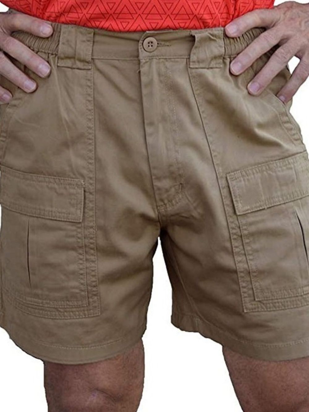 Casual Herenshorts Met Rechte Zak En Effen Rits
