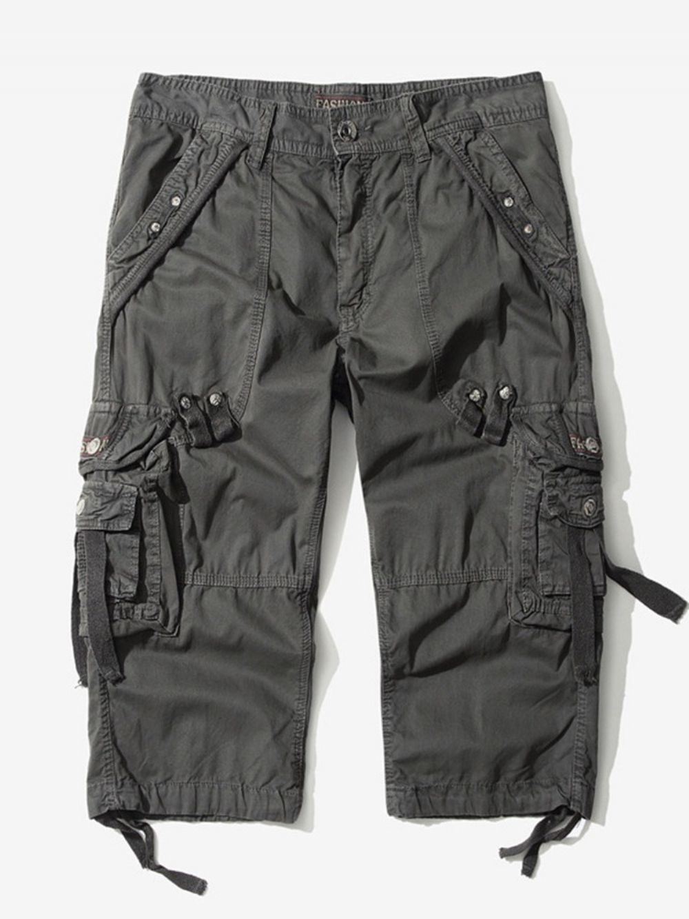 Rechte Effen Mid-Taille Cargoshort Heren Met Zak