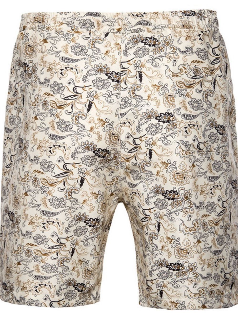 Sportieve Herenshort Met Rechte Bloemenprint En Veters
