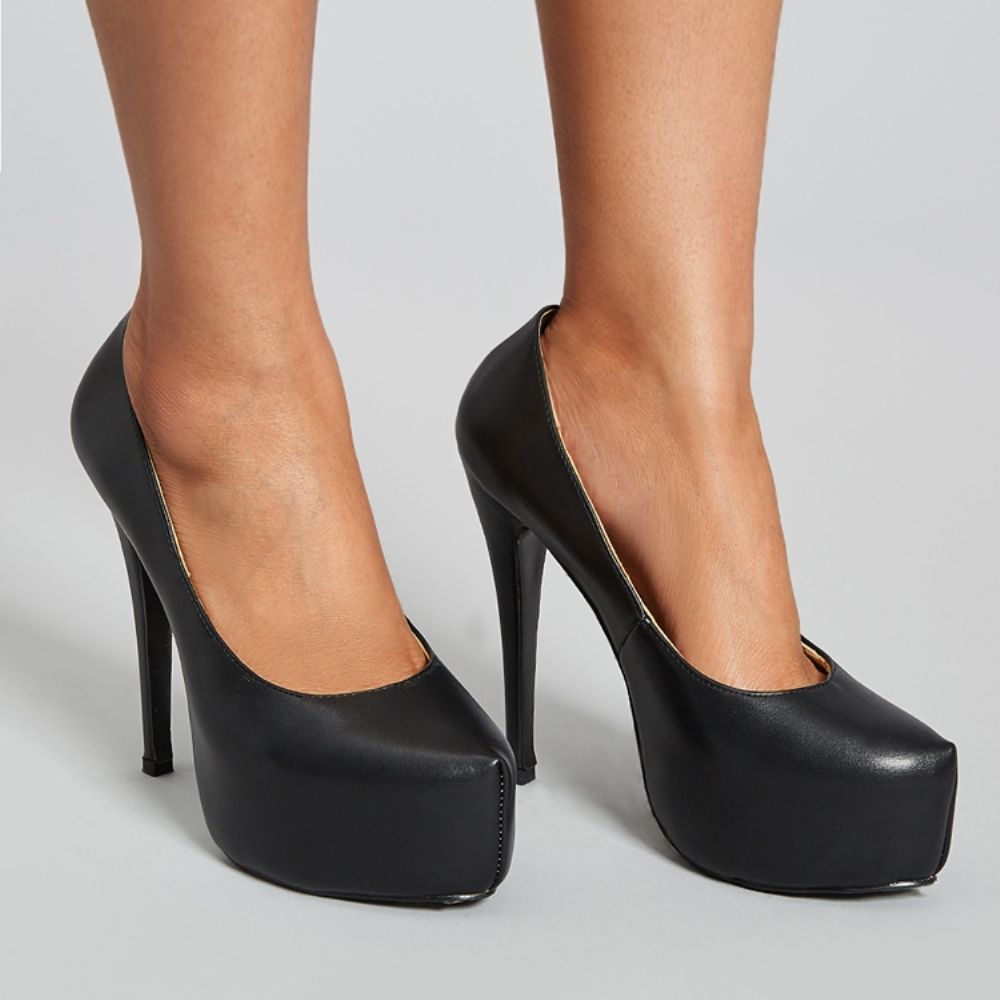 Instappers Met Ronde Neus En Ultrahoge Hak (≥8 Cm) Dunne Schoenen