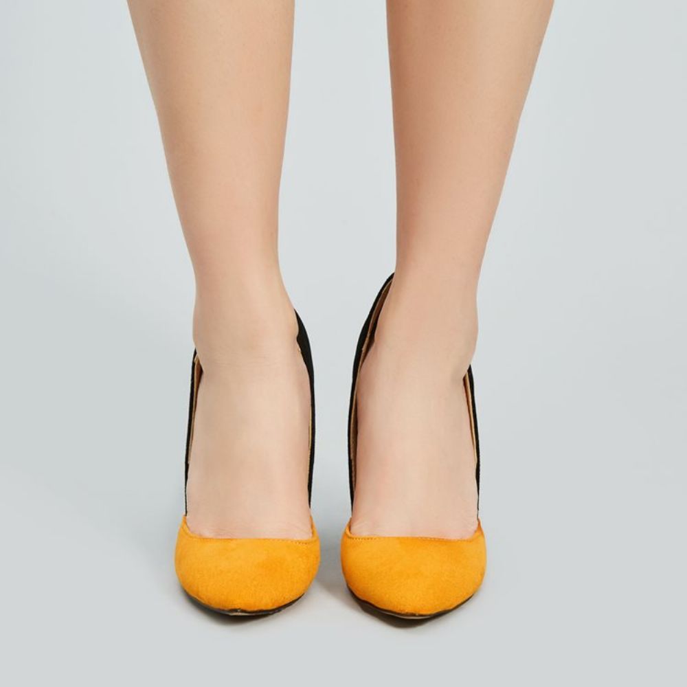 Nieuwe Chique Patchwork Pumps Met Spitse Neus