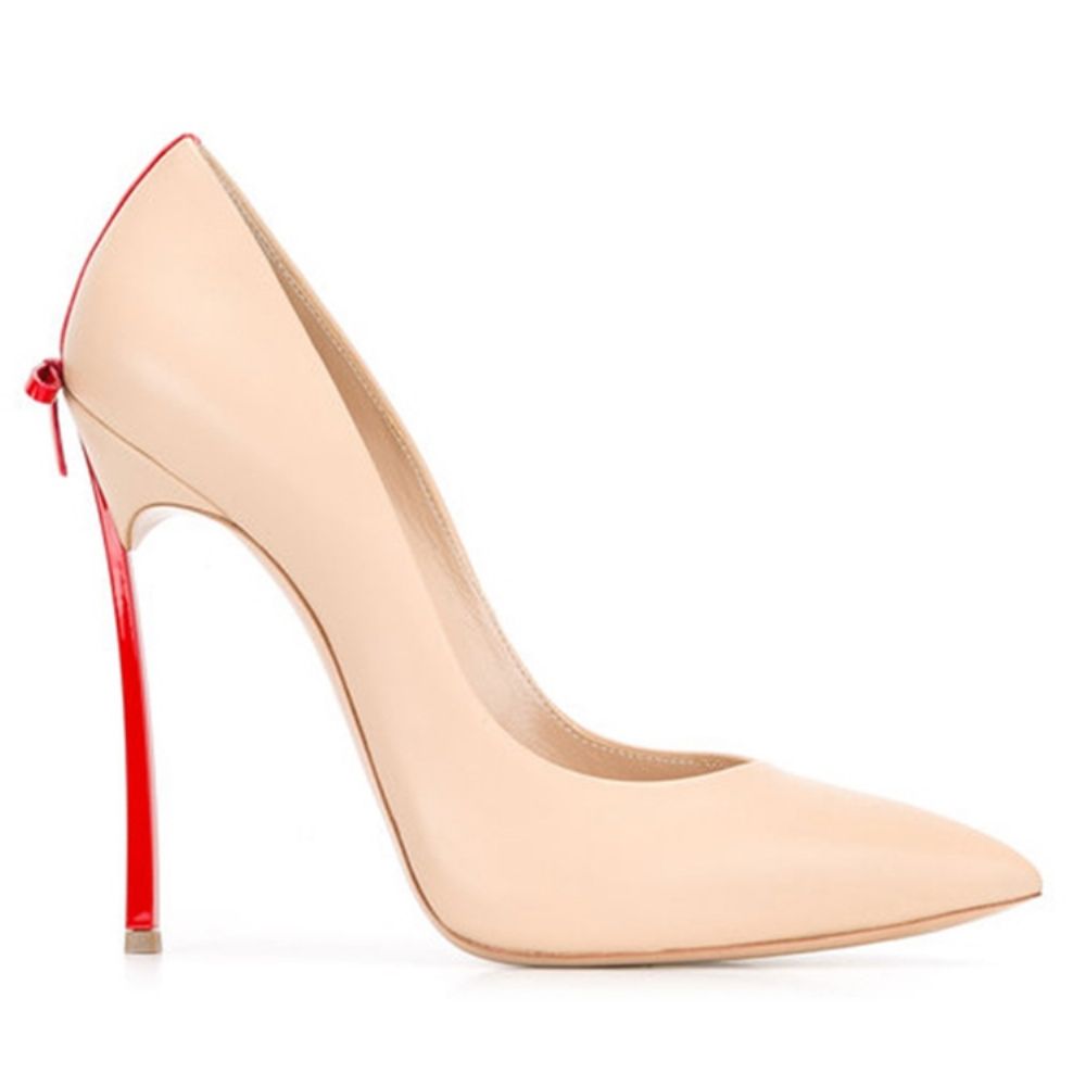 Pumps Met Spitse Neus En Naaldhak Met Kleurblokken En Strik