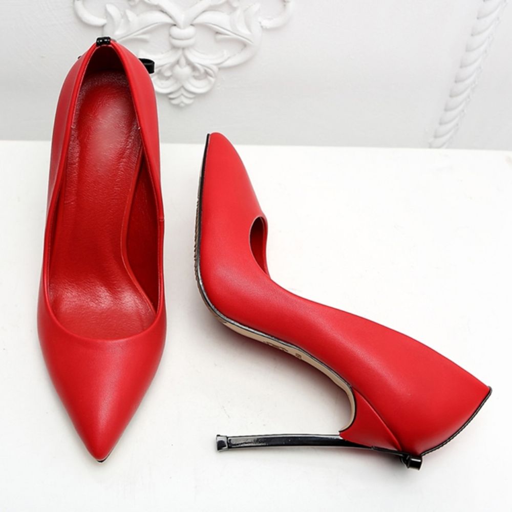 Pumps Met Spitse Neus En Naaldhak Met Kleurblokken En Strik