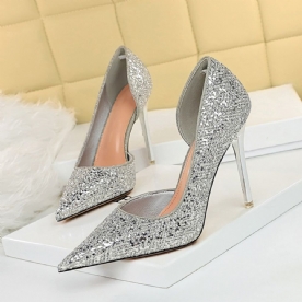 Puntige Teen Stiletto Heel Slip-On Banket Dunne Schoenen
