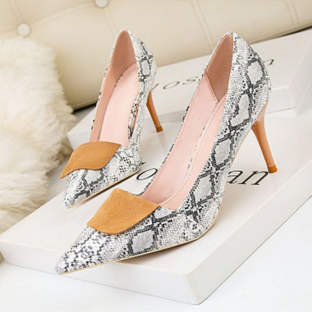 Puntschoen Serpentine Naaldhak Hoge Hak (5-8 Cm) Dunne Schoenen