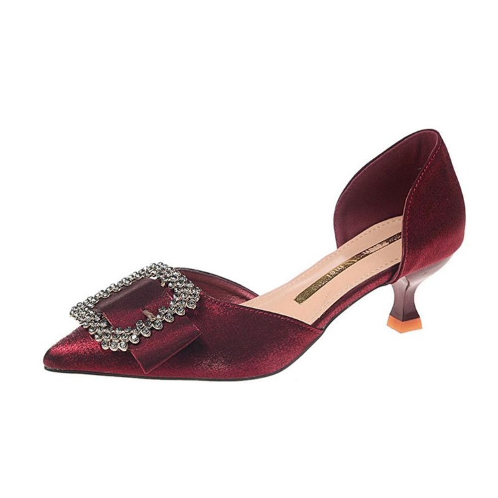Strass Puntige Teen Kitten Heel Pumps Dames