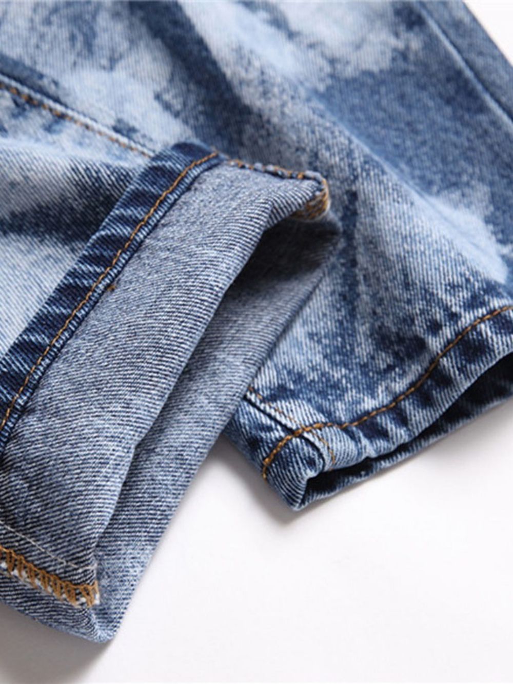 Blauwe Herenjeans Met Rechte Zak En Casual Rits