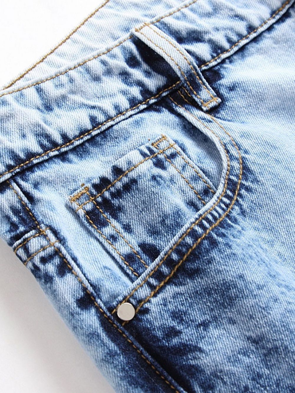 Casual Herenjeans Met Holle Effen Rechte Rits